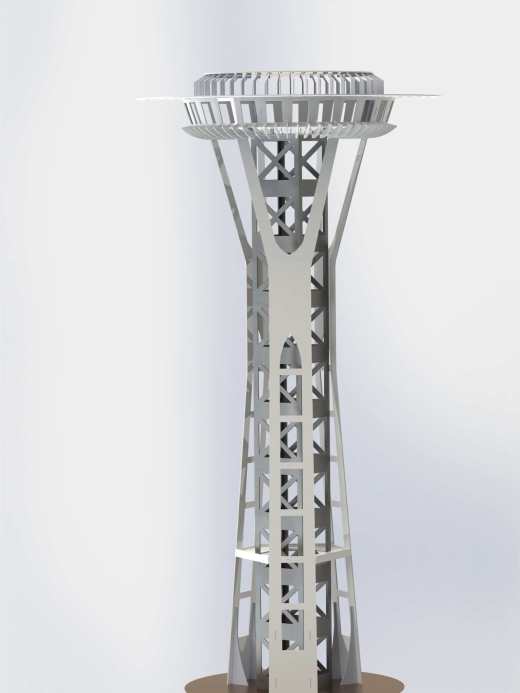 西雅图太空针塔，钣金拼图，3D拼图，metalcraft设计缩略图